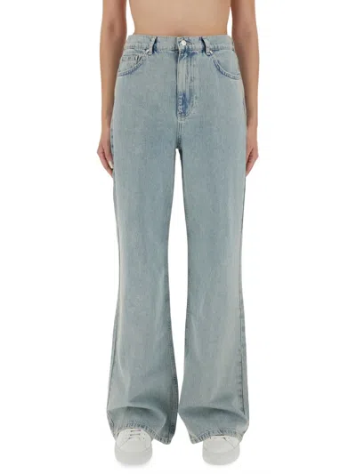 Moschino Jeans Wide Leg Jeans For Women In Blue