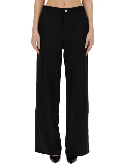 Moschino High-waist Wide-leg Trousers In Black