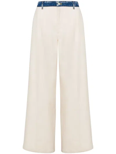 Moschino Jeans Wide-leg Trousers In Neutrals