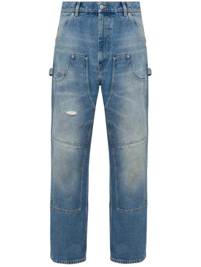 Moschino Jeans With Insert Design In Blue
