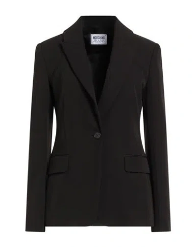 Moschino Jeans Woman Blazer Black Size 10 Polyester, Elastane