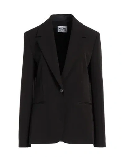 Moschino Jeans Woman Blazer Black Size 10 Polyester, Elastane
