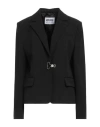 Moschino Jeans Woman Blazer Black Size 10 Polyester, Virgin Wool, Elastane In Black