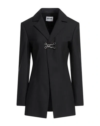 Moschino Jeans Woman Blazer Black Size 4 Polyester, Wool, Elastane