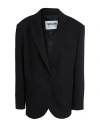 Moschino Jeans Woman Blazer Black Size 6 Polyester, Virgin Wool, Elastane