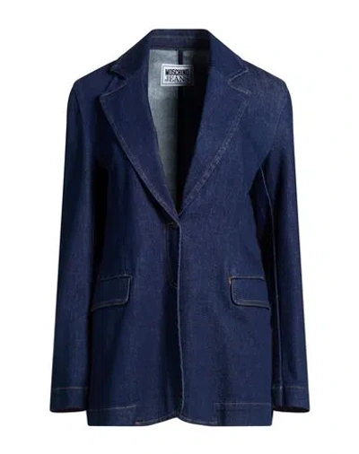Moschino Jeans Woman Blazer Blue Size Xl Cotton, Elastane