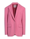 Moschino Jeans Woman Blazer Pink Size 4 Polyester, Virgin Wool, Elastane