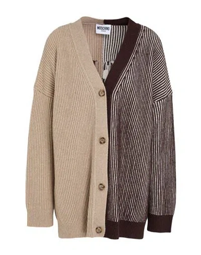 Moschino Jeans Woman Cardigan Brown Size M Wool, Viscose, Polyamide, Cashmere In Multi