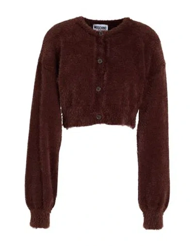 Moschino Jeans Woman Cardigan Chocolate Brown Size M Polyamide