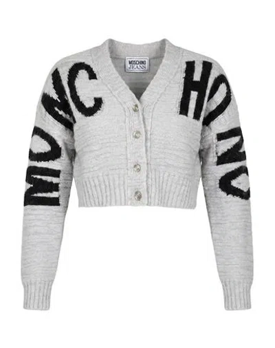 Moschino Jeans Woman Cardigan Grey Size S Acrylic, Alpaca Wool, Polyamide, Virgin Wool In Gray
