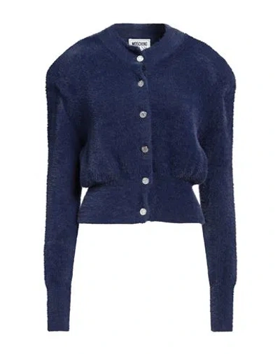 Moschino Jeans Woman Cardigan Navy Blue Size M Polyamide