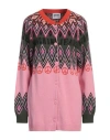 Moschino Jeans Woman Cardigan Pink Size S Polyamide, Viscose, Wool, Cashmere, Acrylic In Pink