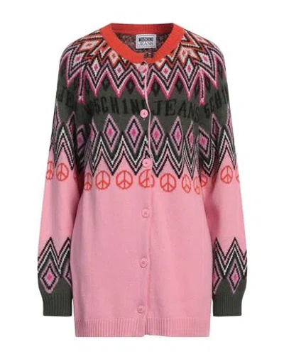 Moschino Jeans Woman Cardigan Pink Size S Polyamide, Viscose, Wool, Cashmere, Acrylic
