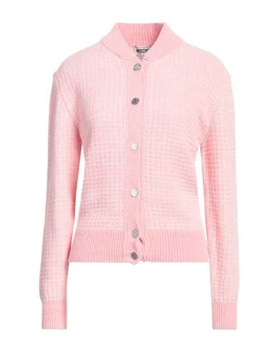 Moschino Jeans Woman Cardigan Pink Size Xs Viscose, Cotton, Wool, Virgin Wool, Cashmere