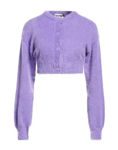 Moschino Jeans Woman Cardigan Purple Size Xs Polyamide