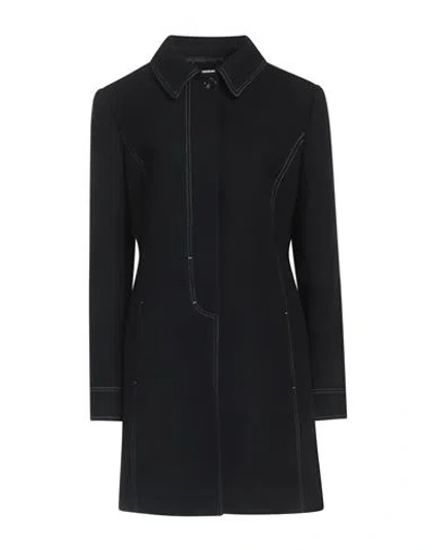 Moschino Jeans Woman Coat Black Size 12 Virgin Wool, Polyamide