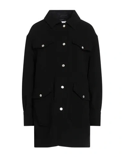 Moschino Jeans Woman Coat Black Size 6 Wool, Polyamide