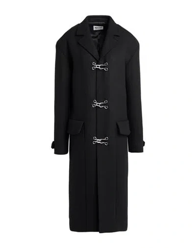 Moschino Jeans Woman Coat Black Size 8 Virgin Wool, Polyamide