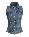 Moschino Studded Denim Gilet In Blue