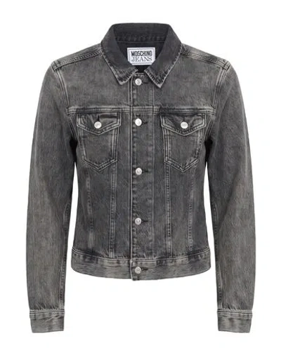 Moschino Jeans Woman Denim Outerwear Grey Size M Cotton, Elastane In Black
