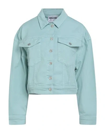 Moschino Jeans Woman Denim Outerwear Turquoise Size S Cotton, Elastane In Blue
