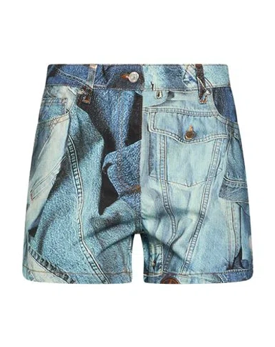 Moschino Jeans Woman Denim Shorts Blue Size 25 Cotton In Multi