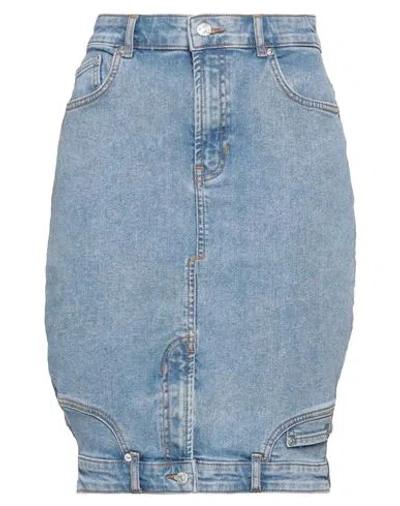 Moschino Jeans Woman Denim Skirt Blue Size S Cotton, Elastane