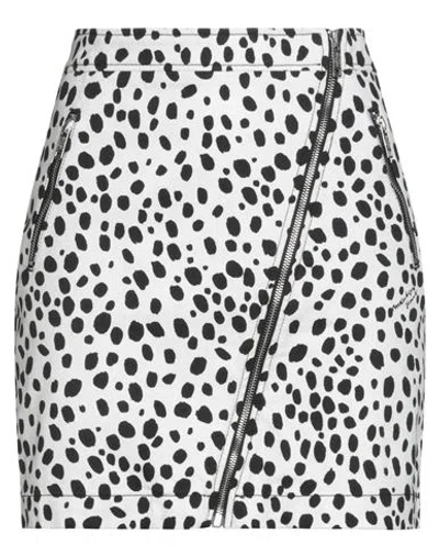 Moschino Jeans Woman Denim Skirt White Size 12 Cotton, Elastane