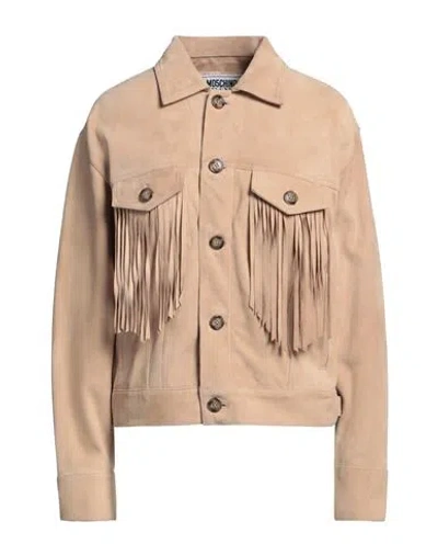 Moschino Jeans Woman Jacket Beige Size 4 Goat Skin