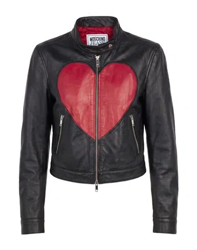 Moschino Jeans Woman Jacket Black Size 4 Sheepskin