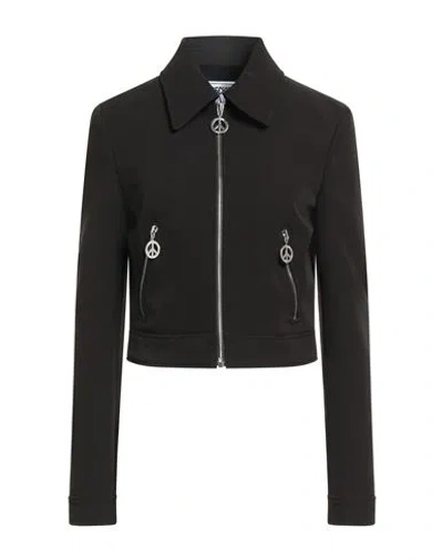Moschino Jeans Woman Jacket Black Size 6 Polyester, Elastane
