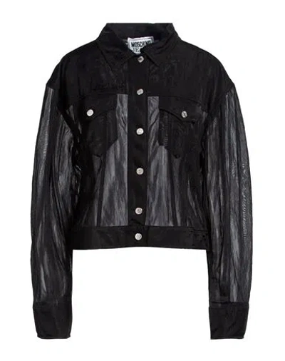 Moschino Jeans Woman Jacket Black Size 8 Polyamide
