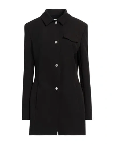 Moschino Jeans Woman Jacket Black Size 8 Polyester, Elastane In Black