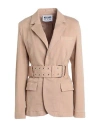 Moschino Jeans Woman Blazer Camel Size 8 Cotton, Elastane In Beige