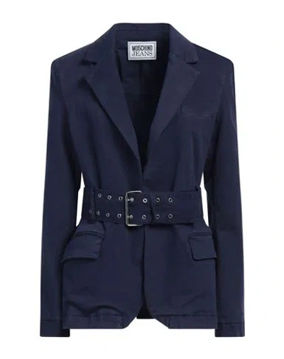 Moschino Jeans Woman Jacket Navy Size 10 Cotton, Elastane