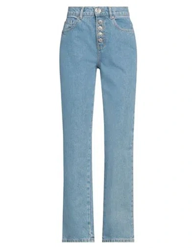 Moschino Straight Leg Jeans With Classic Five-pocket Design In Blue