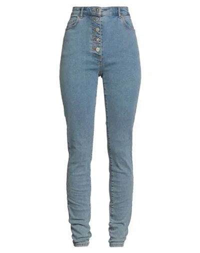 Moschino Jeans Woman Jeans Blue Size 31 Cotton, Elastane