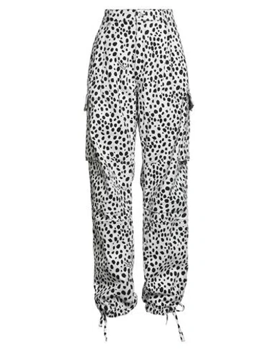 Moschino Jeans Woman Jeans White Size 10 Cotton, Elastane In Gray