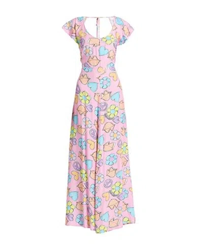 Moschino Jeans Woman Maxi Dress Pink Size 6 Viscose In Multi