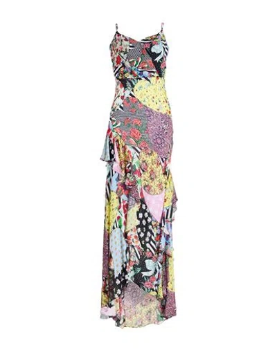 Moschino Jeans Ruffled Floral-motif Maxi Dress In Yellow