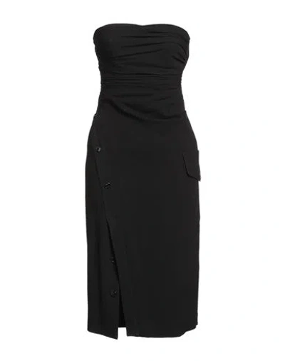 Moschino Jeans Woman Midi Dress Black Size 4 Acetate, Viscose