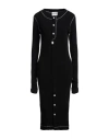 Moschino Jeans Black Button Midi Dress In Black
