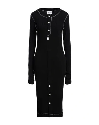 Moschino Jeans Black Button Midi Dress In J1555 Fantasy Black
