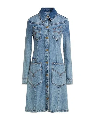 Moschino Jeans Woman Midi Dress Blue Size Xs Cotton