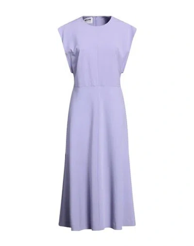 Moschino Jeans Woman Midi Dress Lilac Size 10 Polyester, Virgin Wool, Elastane In Purple