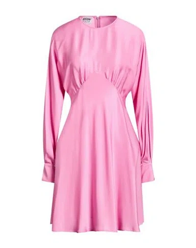 Moschino Jeans Woman Midi Dress Pink Size 8 Acetate, Silk