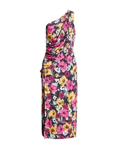 Moschino Jeans Woman Midi Dress Pink Size 8 Viscose In Multi