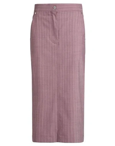 Moschino Jeans Woman Midi Skirt Antique Rose Size 10 Polyester, Virgin Wool, Elastane In Pink