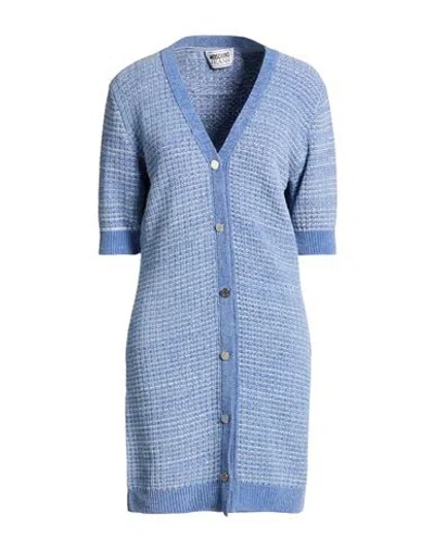 Moschino Jeans Woman Mini Dress Azure Size Xl Viscose, Cotton In Blue