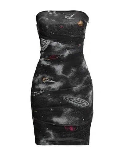 Moschino Jeans Woman Mini Dress Black Size 2 Polyester, Elastane